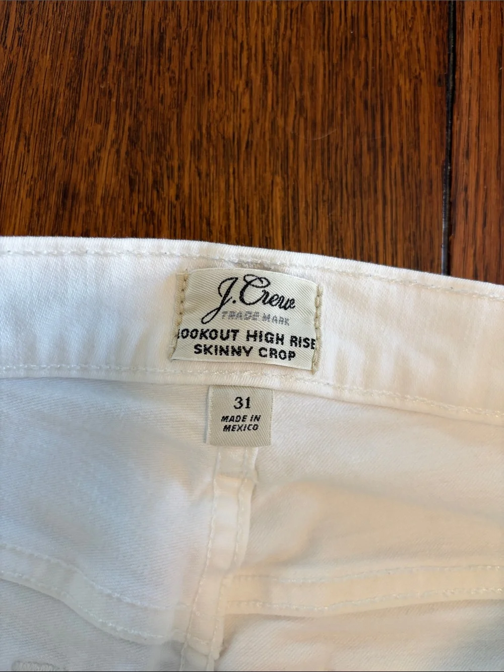 J. Crew Lookout High Rise Skinny Crop Jeans White 31